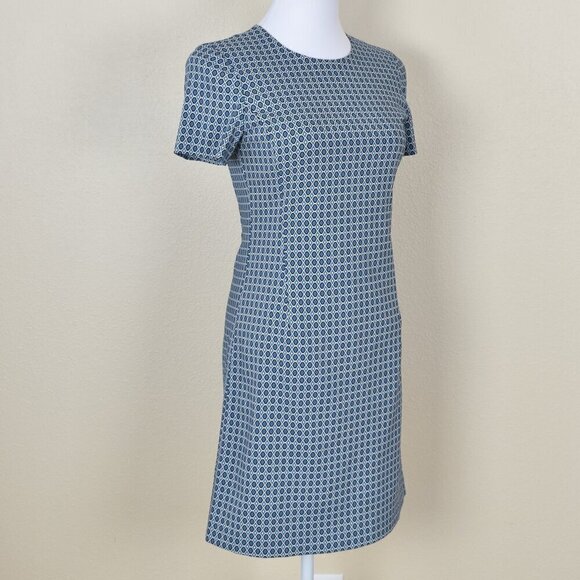 Theory Jatinn Hex Wool Printed Short Sleeve Dress - 2 - Picture 7 of 9